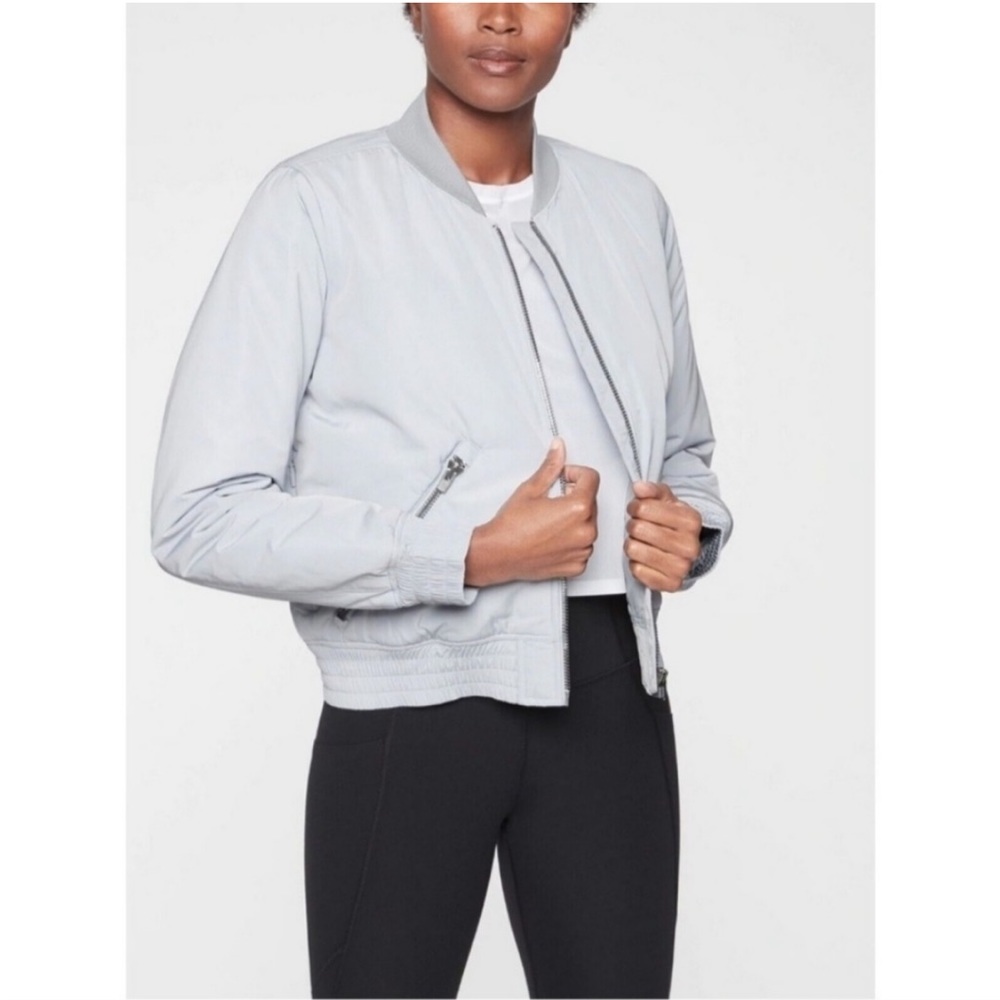 Athleta Northstar PrimaLoft Bomber Jacket Winter Coat Blue Medium